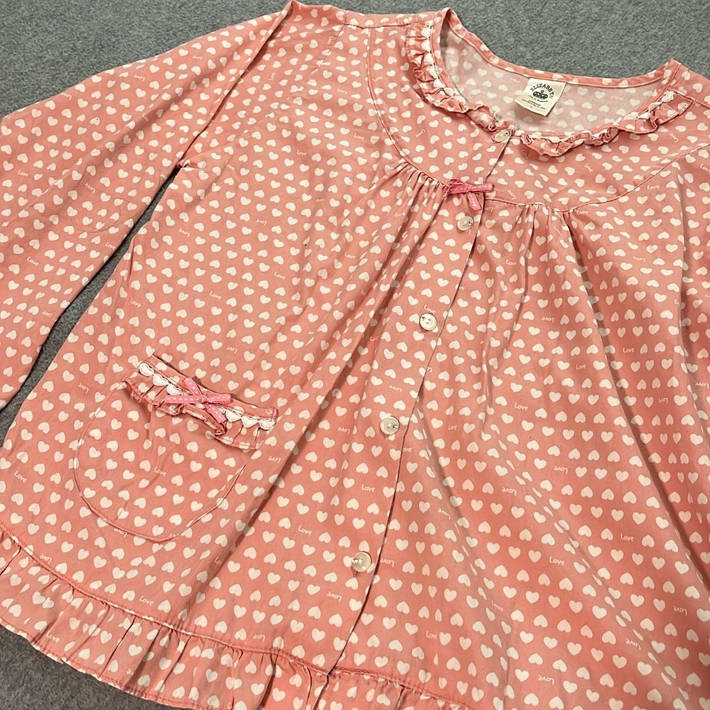 Coquette Kawaii Pink Top Shirt Large Petite Ruffles Heart Girly